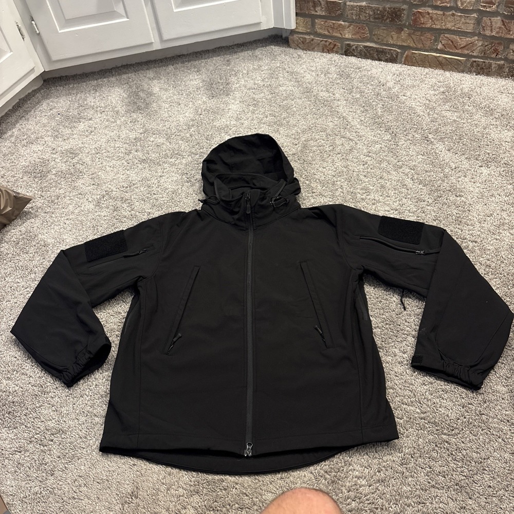 Mens Condor No. 602 Summit Tactical Hooded Soft shell Jacket Black Size XL